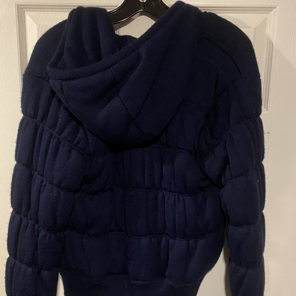 Adidas Originals Women's Dark Indigo LC S KNIT Winter Jacket Size Medium E81240 - Picture 2 of 4